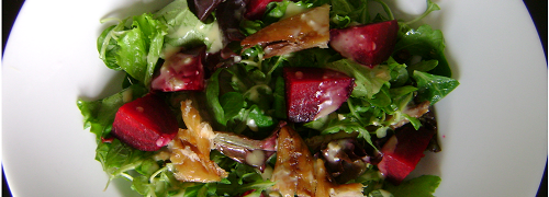 Warm Smoked Mackerel Salad With Beetroot And Gooseberry Vinaigrette